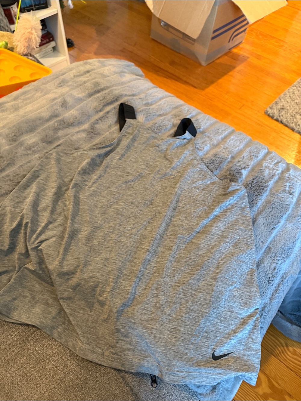 Nike Light Gray Performance Tank with Black Swoosh
